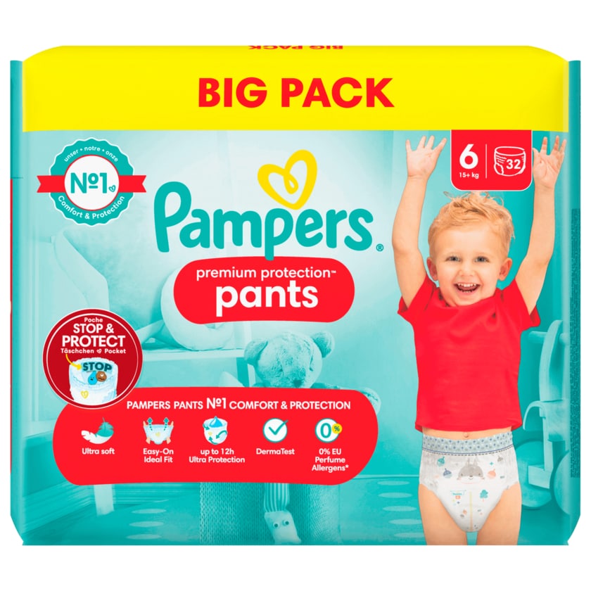 Pampers Premium Protection Pants Gr.6 15+kg Big Pack 32 Stück